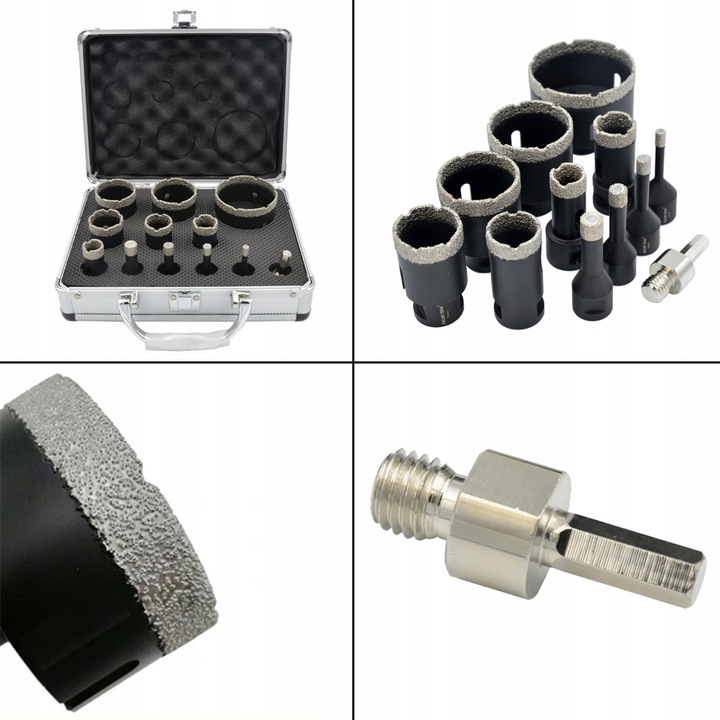 ZESTAW OTWORNICA WIERTŁO DIAMENTOWE DO GRESU 6-68