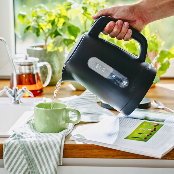 CZAJNIK ELEKTRYCZNY BEZPRZEWODOWY 2200W 1,7l CZARNY CICHY Z