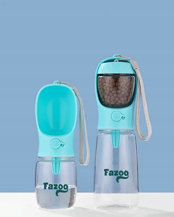 Butelka na Wodę Karmę dla Psa Poidło 2w1 Bidon Turystyczny Miseczka Podróż