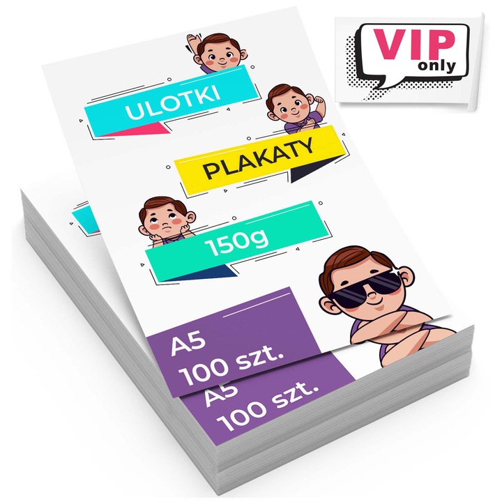ULOTKI A5 DWUSTRONNE 150g FULL KOLOR 100sztuk TWÓJ WZÓR