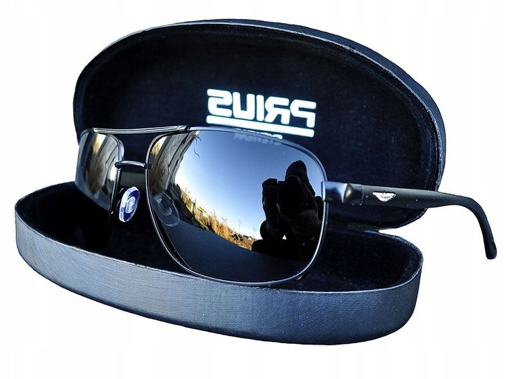 OKULARY MĘSKIE POLARYZACYJNE AVIATOR FLEKS ETUI
