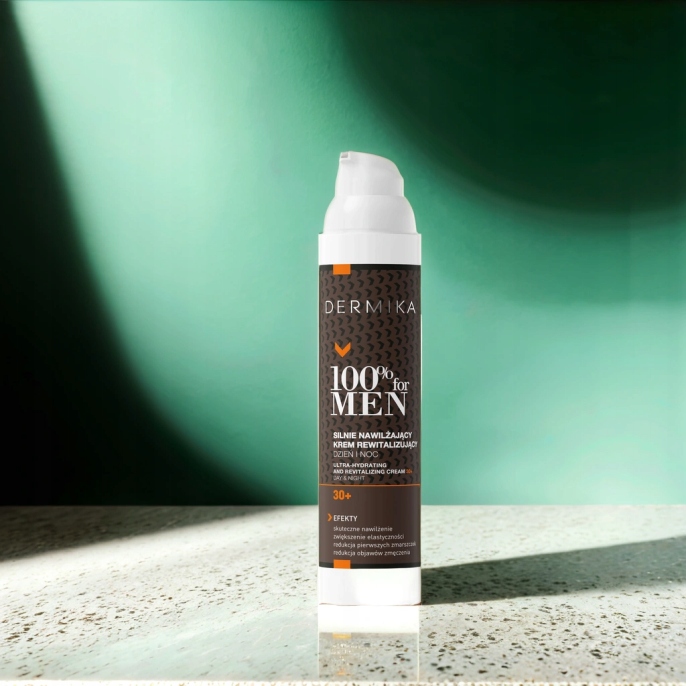KREM DO TWARZY DLA MĘŻCZYZN 30+ DERMIKA 100% FOR MEN NAWILŻAJĄCY 100ML