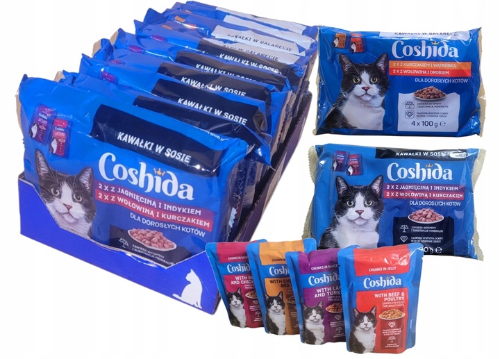 Mokra karma dla kota Coschida MIX 4 smaki 40saszetek