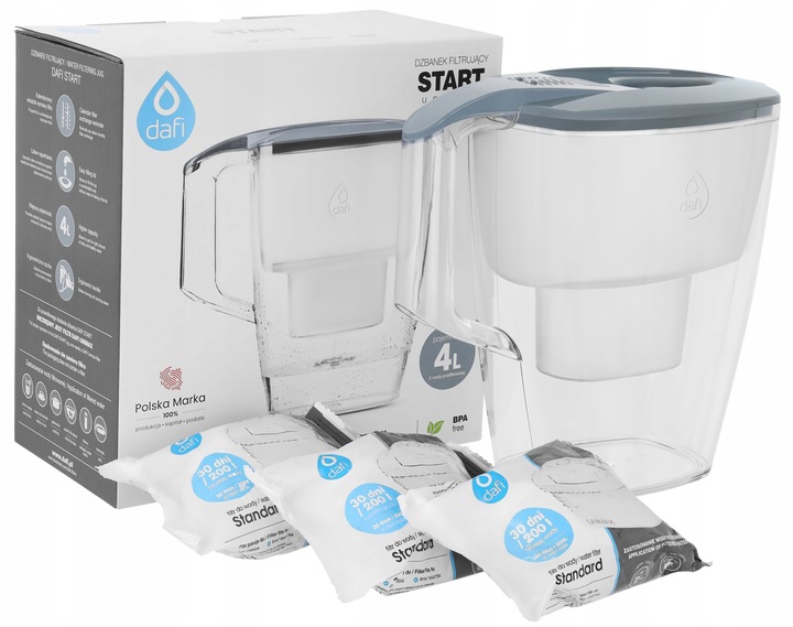 Dzbanek filtrujący do wody DAFI START Unimax 4l +3 filtry ZESTAW