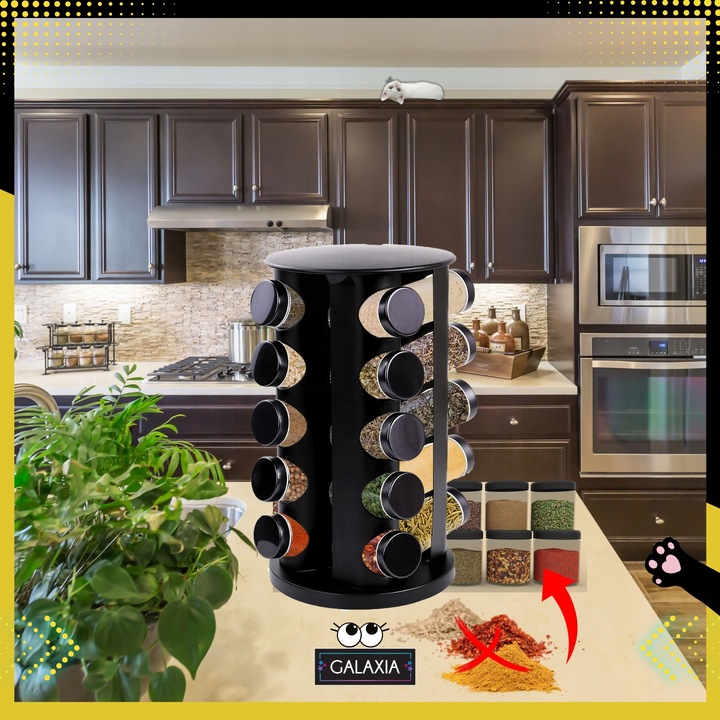 STOJAK NA PRZYPRAWY POJEMNIKI 20SZT Słoiczki Słoiki Przyprawnik i