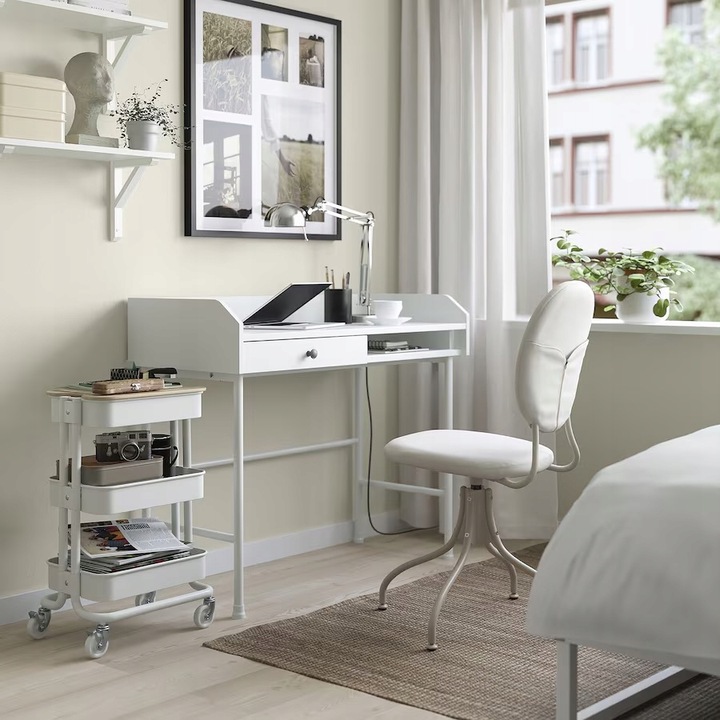 IKEA RASKOG wózek kuchenny na kółkach barek mobilny biały 28x38x61cm