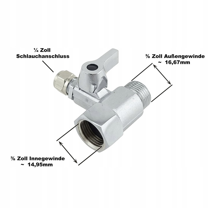 PRZYŁĄCZE 3/8 x 3/8 FILTRA DO LODÓWKI FILTRA WODY OSMOZA TRÓJNIK ZAWÓR