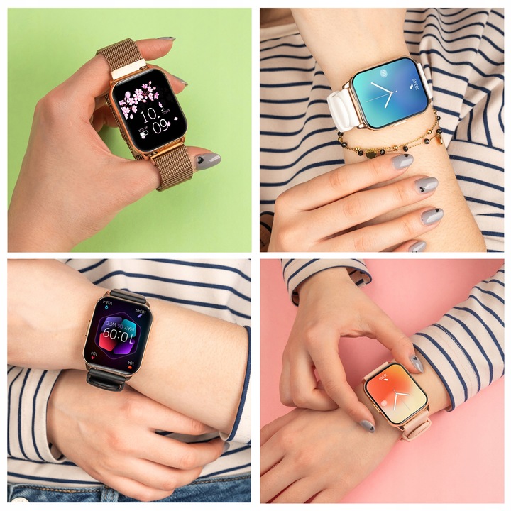 SMARTWATCH ZEGAREK DAMSKI POLSKIE MENU ROZMOWY CIŚNIENIE PULS SPORT ZDROWIE