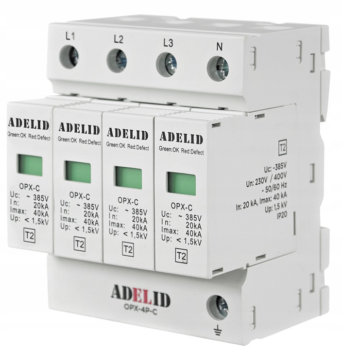 OGRANICZNIK OCHRONNIK PRZEPIĘĆ PRZEPIĘCIOWY C T2 4P 3-FAZ