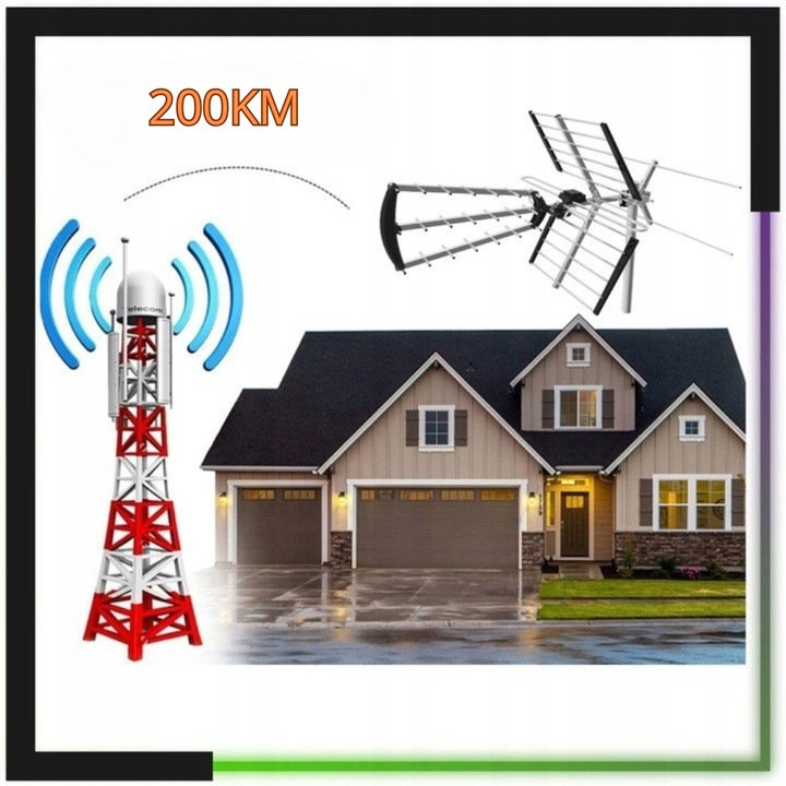 Antena do TV naziemnej DVB-T2 COMBO MUX8 4K LTE aktywna ze
