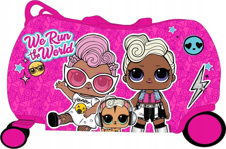 LOL RÓŻOWA WALIZKA RIDE ON jeździk KÓŁKA E29G