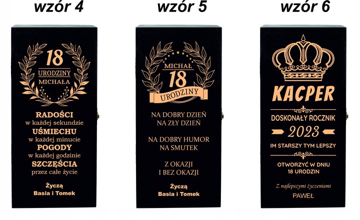 SKRZYNKA NA WHISKY JACK DANIELS PREZENT URODZINY 18 20 25 30 35 40 45
