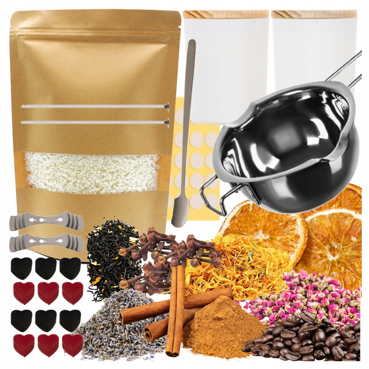 ZESTAW DO ROBIENIA ŚWIEC WOSK SOJOWY WYROBU ŚWIECZEK DIY NA PREZENT XL 99w1