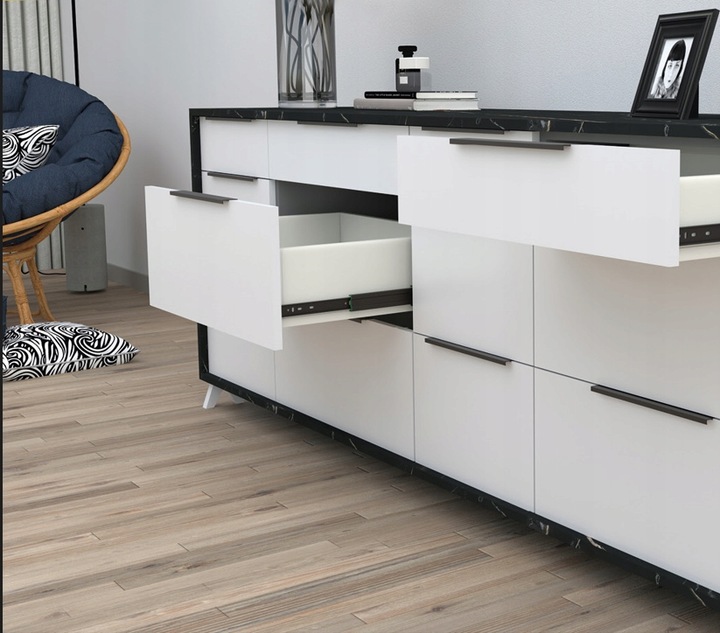 Prowadnica kulkowa SEVROLL do szuflad cichy domyk 350 mm czarna udźwig