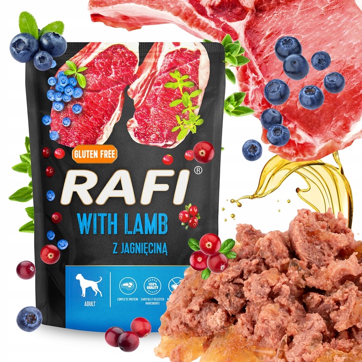 MOKRA KARMA DOLINA NOTECI RAFI ADULT BEZ ZBÓŻ SASZETKA MIX SMAKÓW 24 x