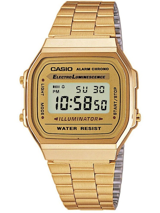 ZŁOTY ZEGAREK UNISEX CASIO RETRO A168WG-9W - KLASYKA + PUDEŁKO