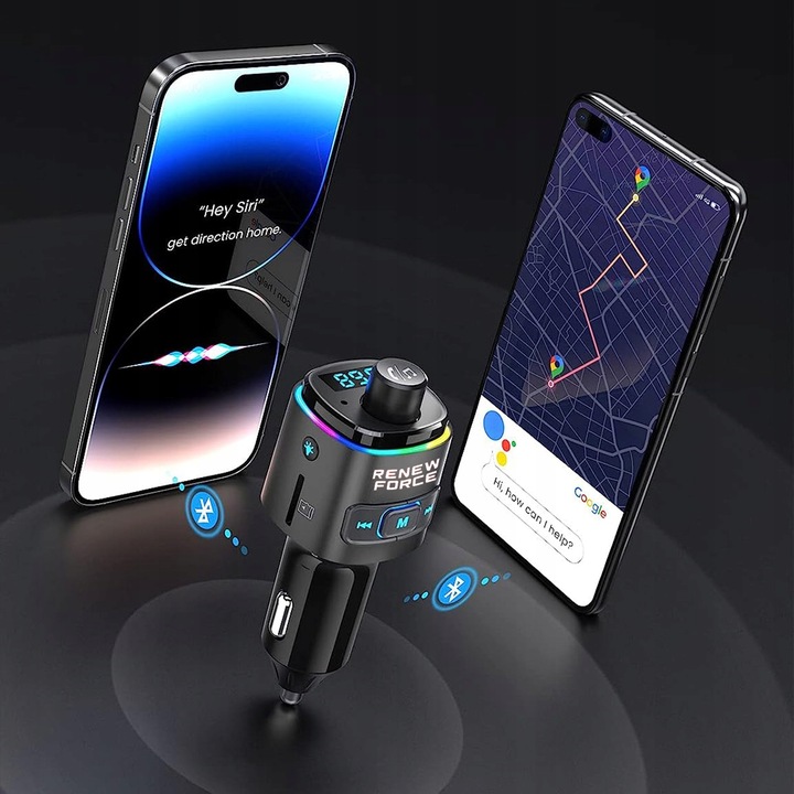 Transmiter bluetooth FM samochodowy SZYBKA ładowarka PD 23W QC3.0