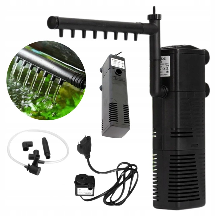 FILTR DO AKWARIUM WEWNĘTRZNY Z DESZCZOWNICĄ ZBIORNIK 50-120L WYDAJNY