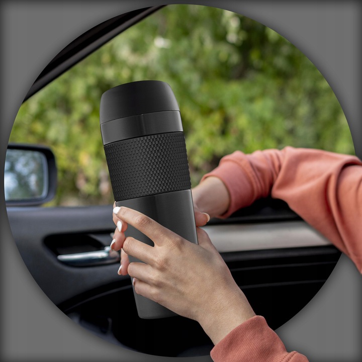 KUBEK TERMICZNY TERMOS ANTYPOŚLIZGOWY NA KAWĘ HERBATĘ DO SAMOCHODU DUŻY