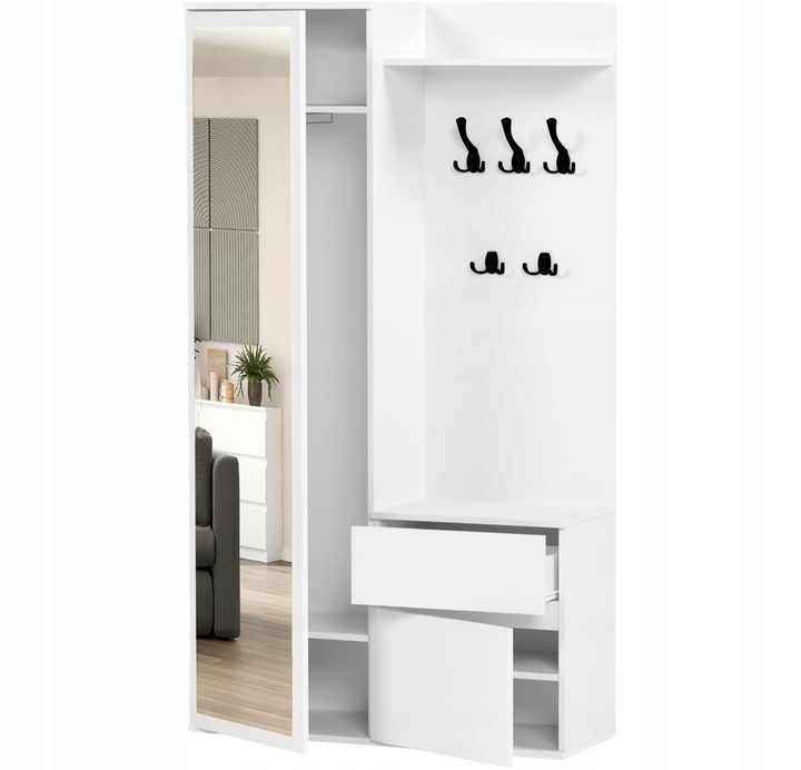 Garderoba szafa lustro wieszak szafka na buty biała V-5 Producent