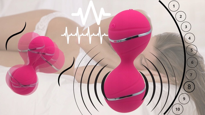 Wibrujące STYMULUJĄCE KULKI GEJSZY z pilotem MASAŻER 10 TRYBÓW WIBRACJI