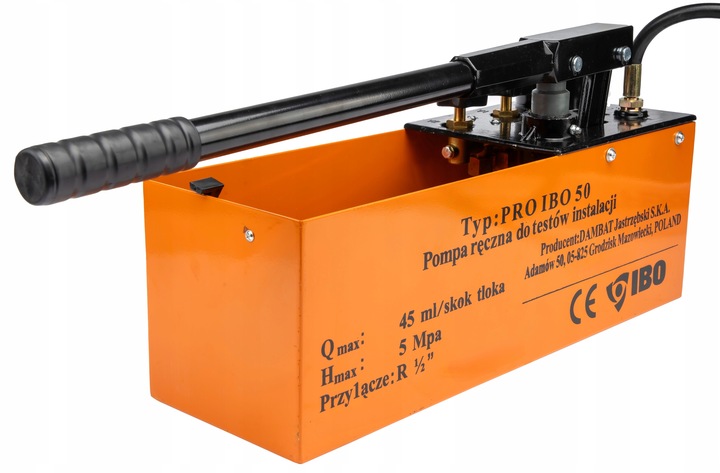 POMPA RĘCZNA DO PRÓB CIŚNIENIA CIŚNIENIOWYCH INSTALACJI TŁOKOWA PR-50