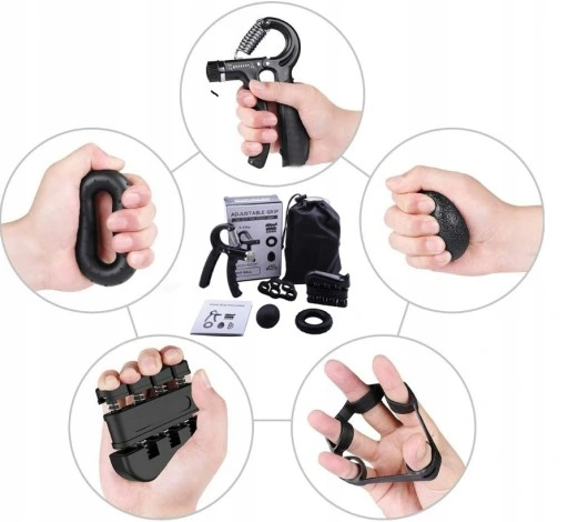 ŚCISKACZ DO RĄK TRENER DŁONI PALCÓW ZESTAW REHABILITACJYJNY REGULACJA