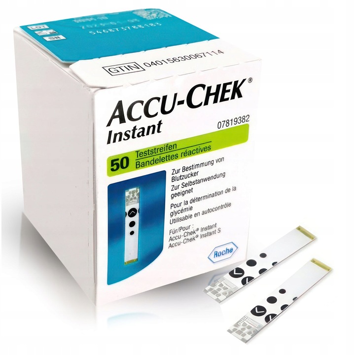 Paski Testowe do Glukometru ACCU-CHEK Instant Pomiaru Glukozy Strip 50 szt.