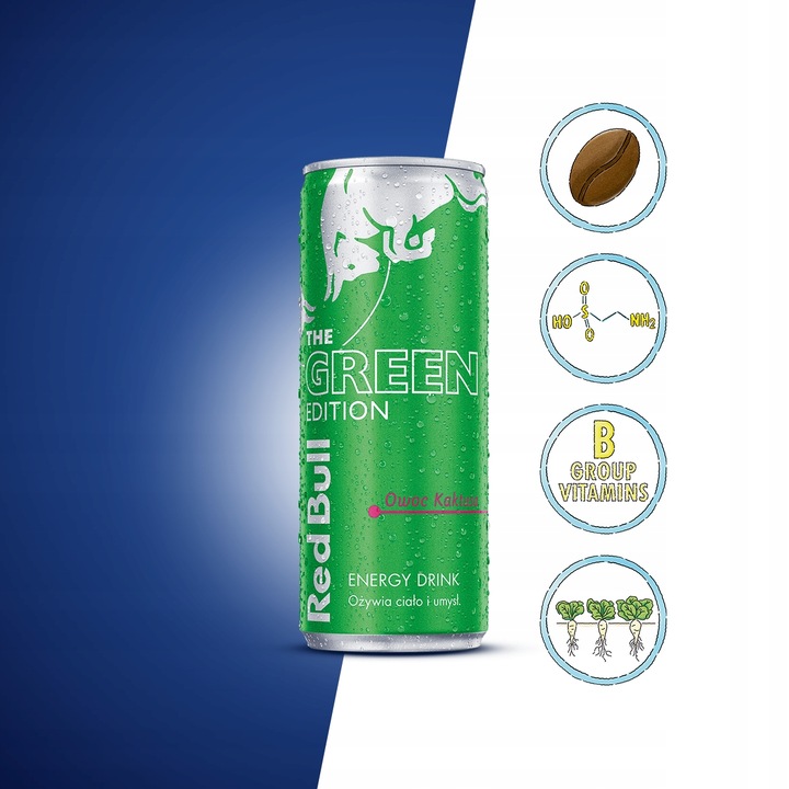 RED BULL Napój Energetyczny Green kaktus 12x250ml ZESTAW