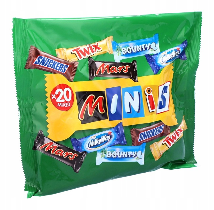 ZESTAW Mini batony Mars Snickers Bounty Twix Milky Way MINIS 400g DE