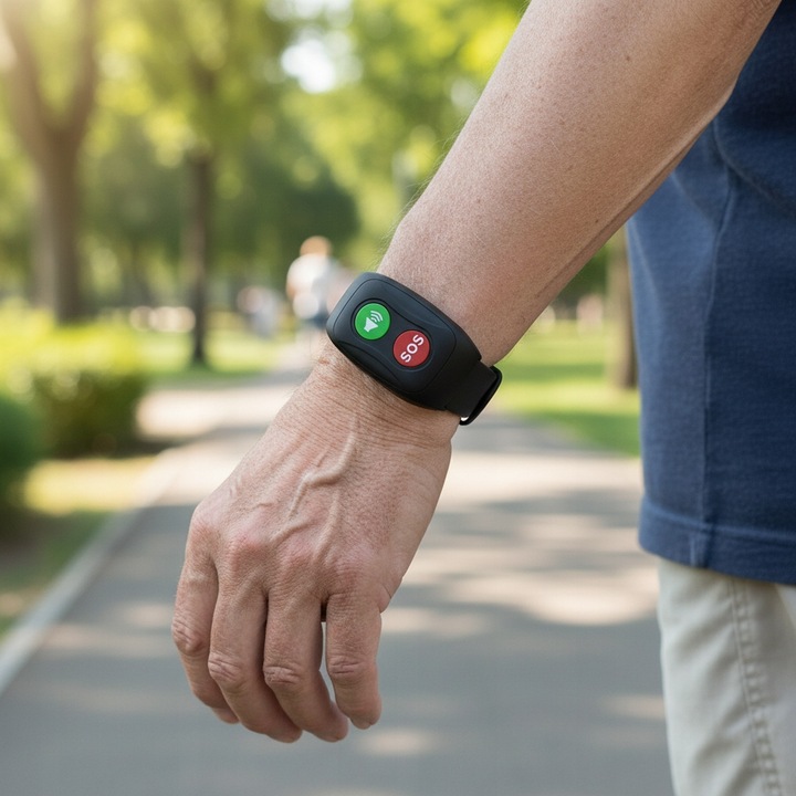 OPASKA DLA SENIORA LOKALIZATOR GPS CZUJNIK UPADKU TĘTNO PRZYCISK SOS