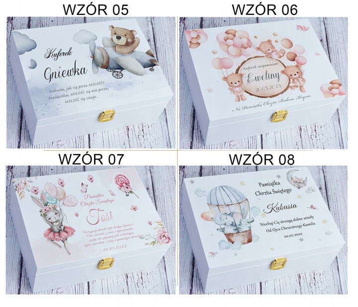 PUDEŁKO WSPOMNIEŃ PREZENT CHRZEST ROCZEK METRYCZKA