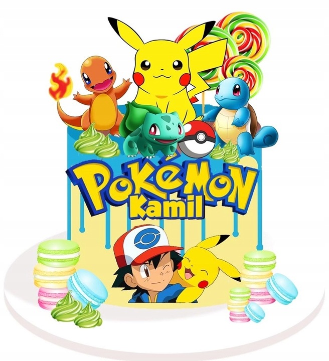 Wydruk CUKROWY POKEMON PIKACHU zestaw POSTACI
