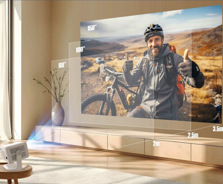 PROJEKTOR MAGCUBIC L018 4K 1080p ANDROID TV WiFi GŁOŚNIK BT NETFLIX