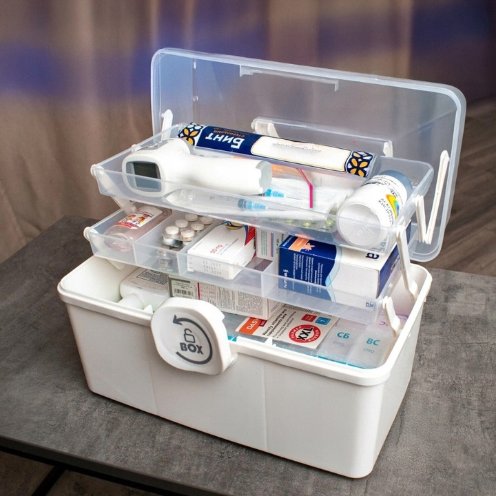 Organizer na leki skrzynka kuferek pojemnik tabletki zamykany