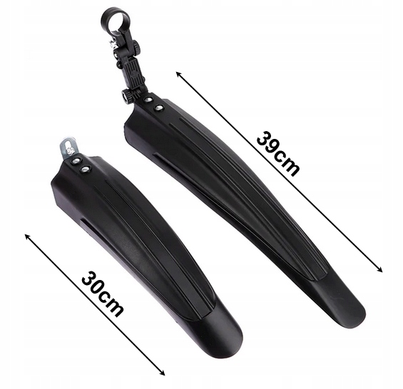 BŁOTNIKI ROWEROWE NA ROWER 26/28 PRO PRZÓD+TYŁ KOMPLET CHLAPACZE MTB CZARNY