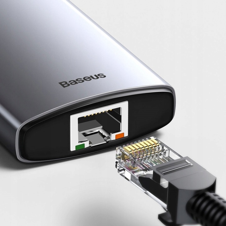 Hub 8w1 Baseus USB-C do USB 3.0 HDMI USB-C PD RJ45 Rozdzielacz Adapter
