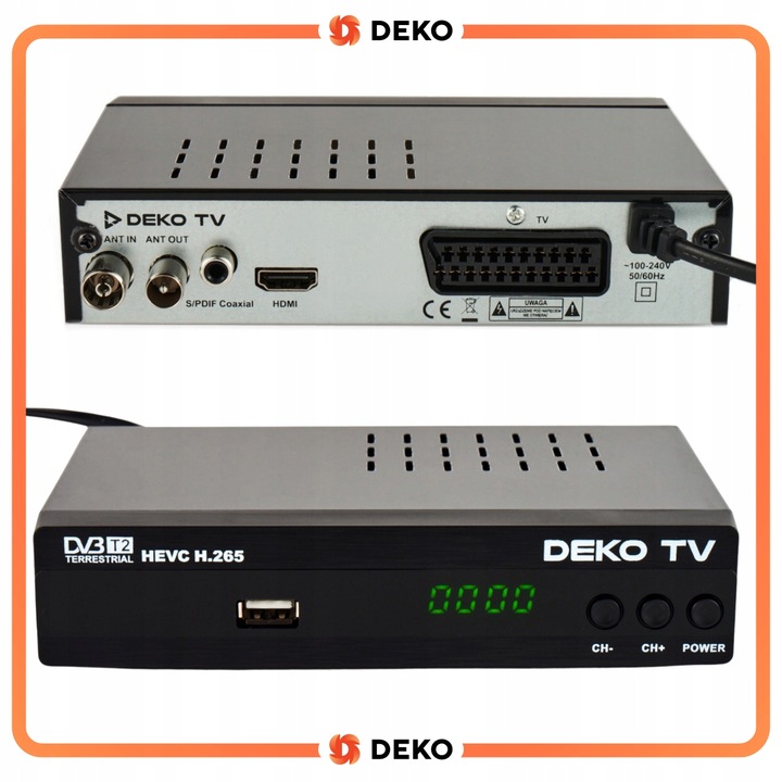 Tuner Dekoder DVBT2 TV Naziemnej DVBT 2 DVB T2 HEVC + Pilot Do