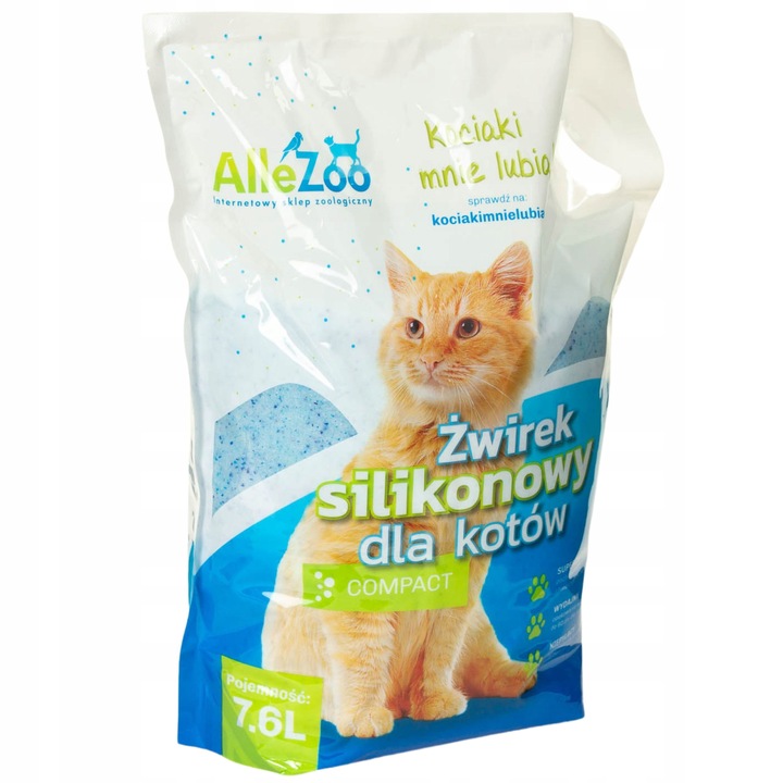 AlleZoo Żwirek Silikonowy Dla Kota Drobny Compact Kwiatowy 7,6l