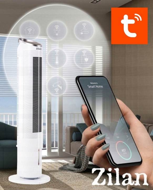 WENTYLATOR KLIMATOR KLIMATYZER 60W JONIZACJA KOLUMNOWY SMARTFON TUYA WI-FI