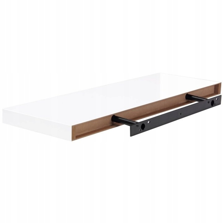 PÓŁKA ŚCIENNA WISZĄCA DESKA SALON BIAŁY POŁYSK 50