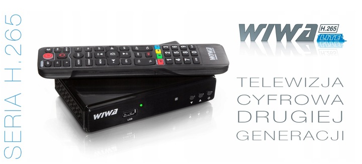 Tuner Odbiornik Dekoder DVB-T/T2 WIWA H.265 LITE TV naziemnej drugiej