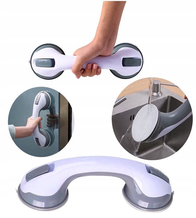 2X UCHWYT ŁAZIENKOWY DLA OSÓB STARSZYCH NA PRZYSSAWKI POD PRYSZNIC DO WC