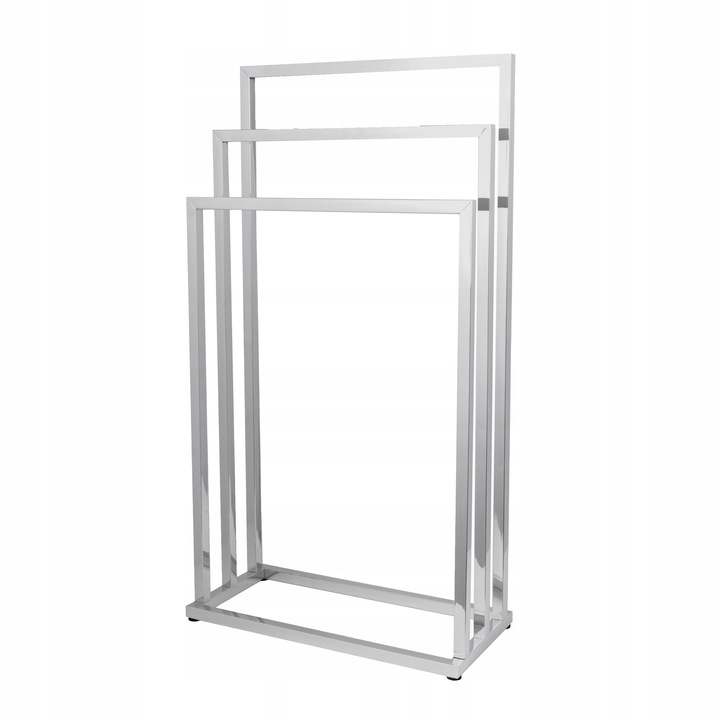 Stojak wieszak łazienkowy na ręczniki chrom stojący 3 ramienny YOKA