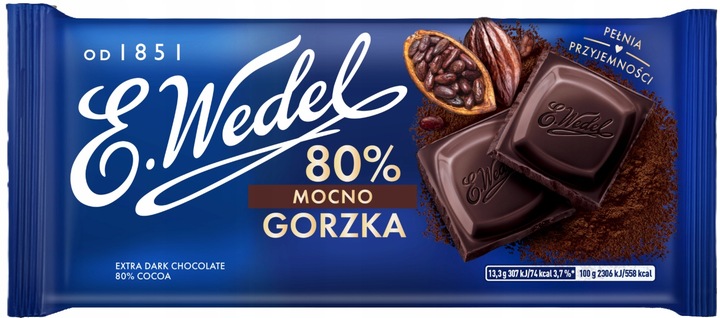 E.WEDEL CZEKOLADA MOCNO GORZKA 80% KAKAO 80g