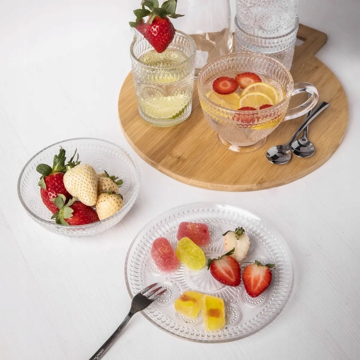 Talerzyki deserowe Talerze do ciasta Altom Design Daisy 17 cm Zestaw 6 szt