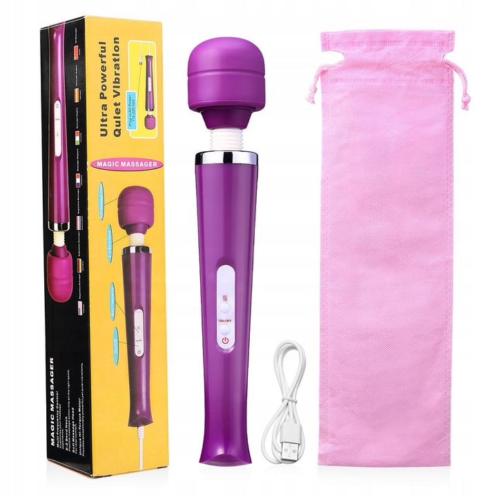 MASAŻER ŁECHTACZKI MOCNY WIBRATOR DO ORGAZMÓW MAGICZNA RÓŻDŻKA MAGIC WAND