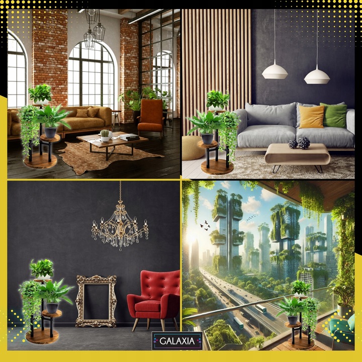 KWIETNIK STOJĄCY Stojak na Kwiaty Kwiatki Rośliny Metalowy Drewniany Loft