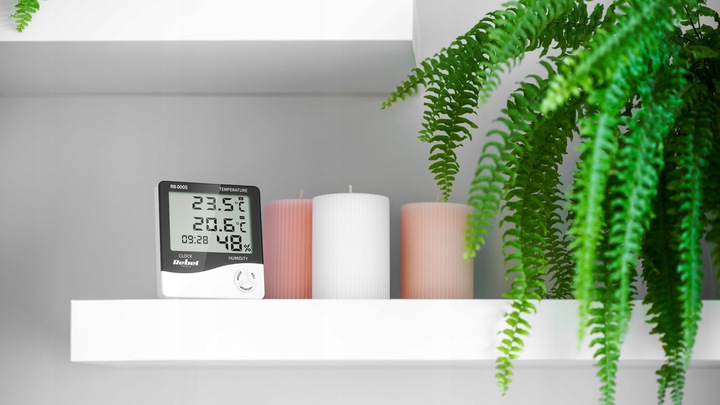 Stacja pogodowa bezprzewodowa na baterie termometr zegar Rebel