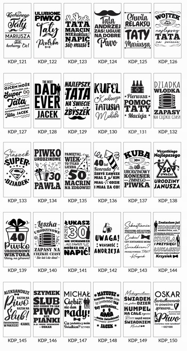 KUFEL Z GRAWEREM KUFEL DO PIWA PREZENT DLA TATY 18 30 40 50 60